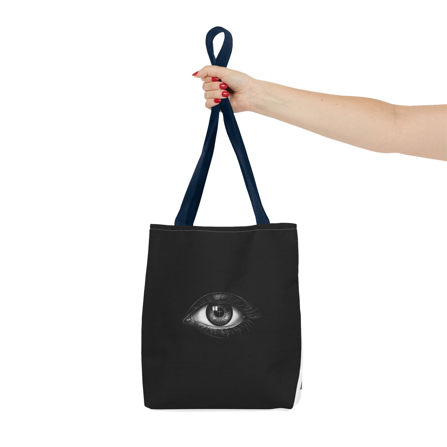 Mystic Eye Tote Bag — Black All-Over Print Gothic Fashion Tote