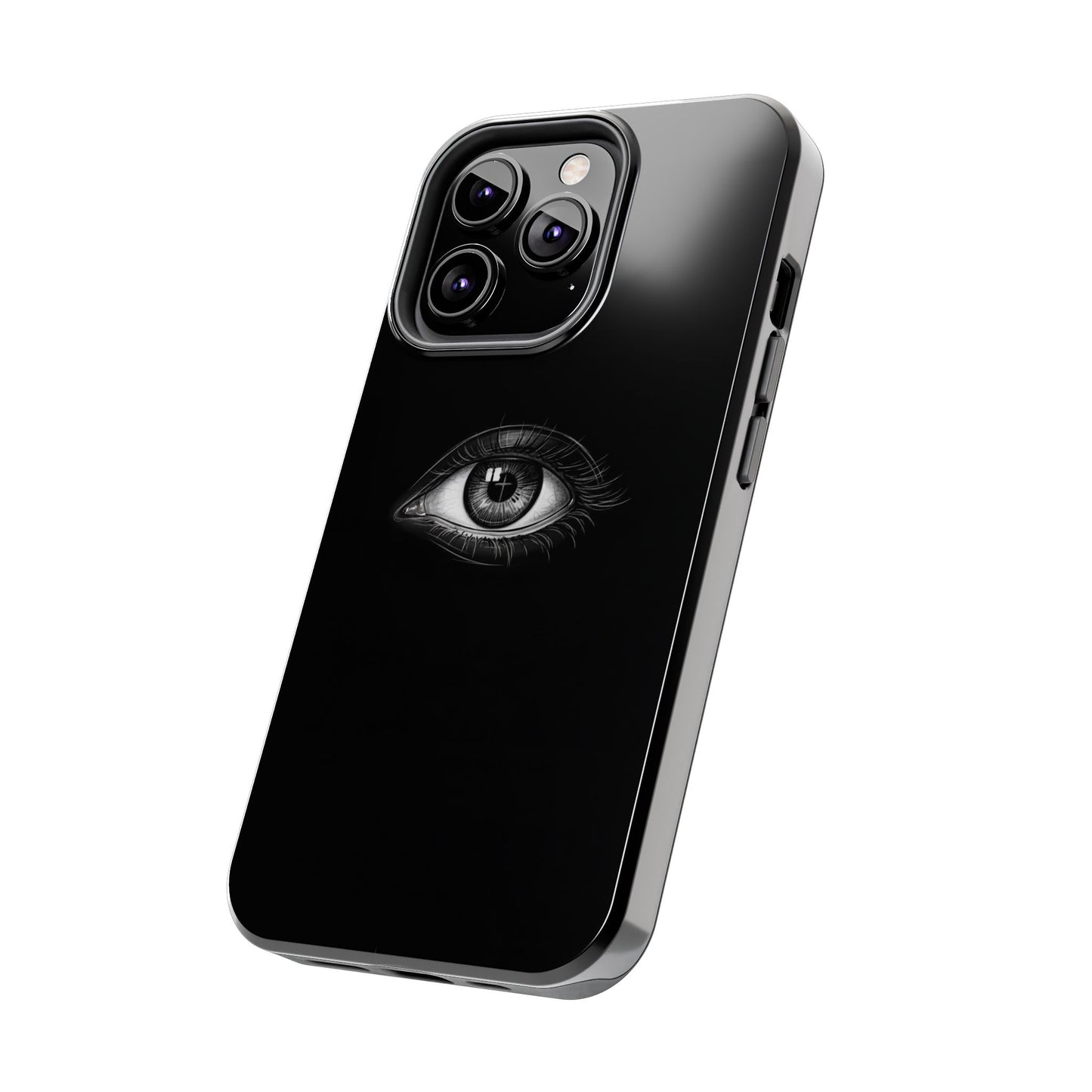 Eye Illustration Phone Case — Black Minimalist Protective Case