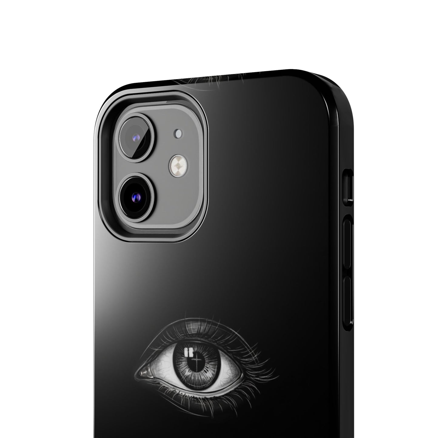 Eye Illustration Phone Case — Black Minimalist Protective Case