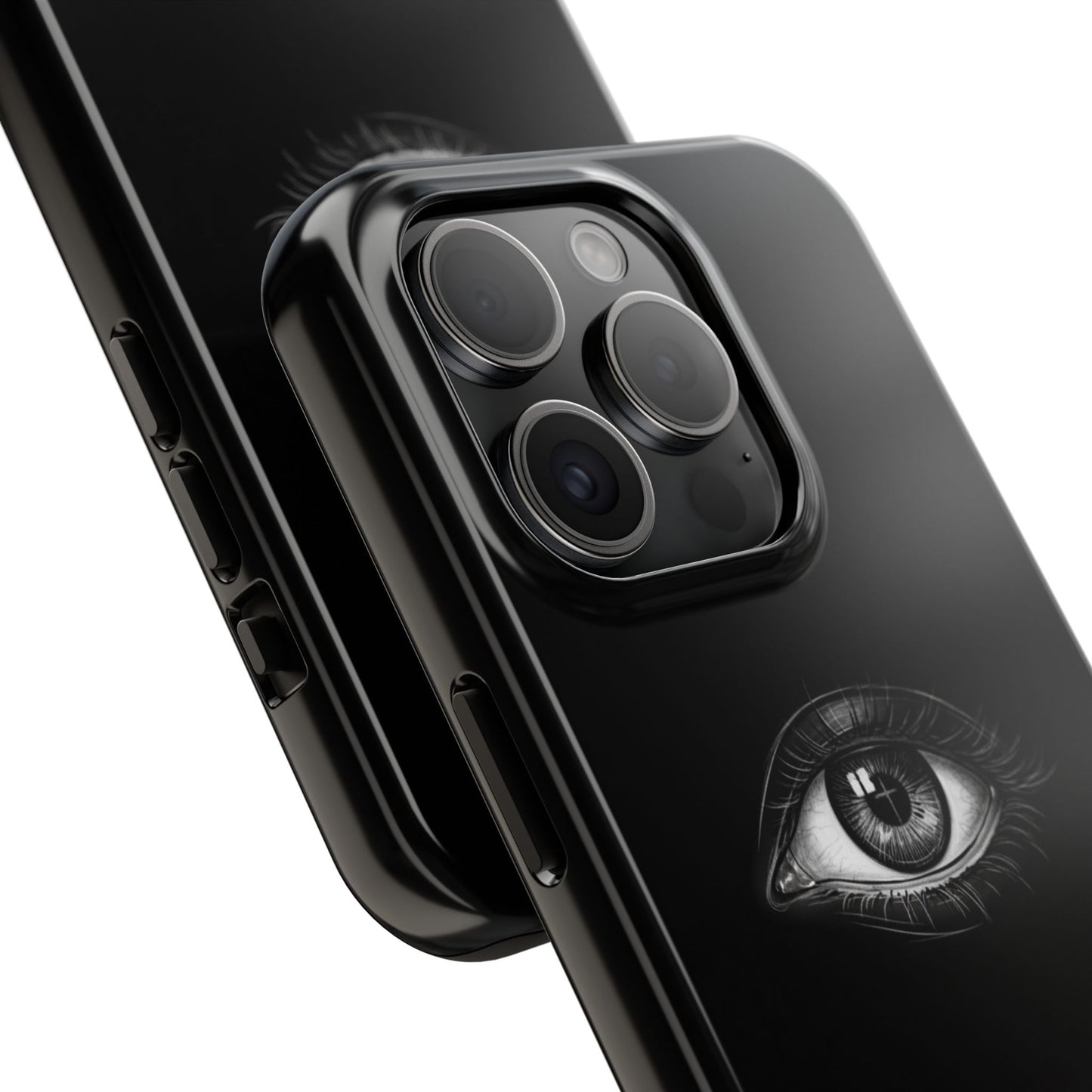 Eye Illustration Phone Case — Black Minimalist Protective Case