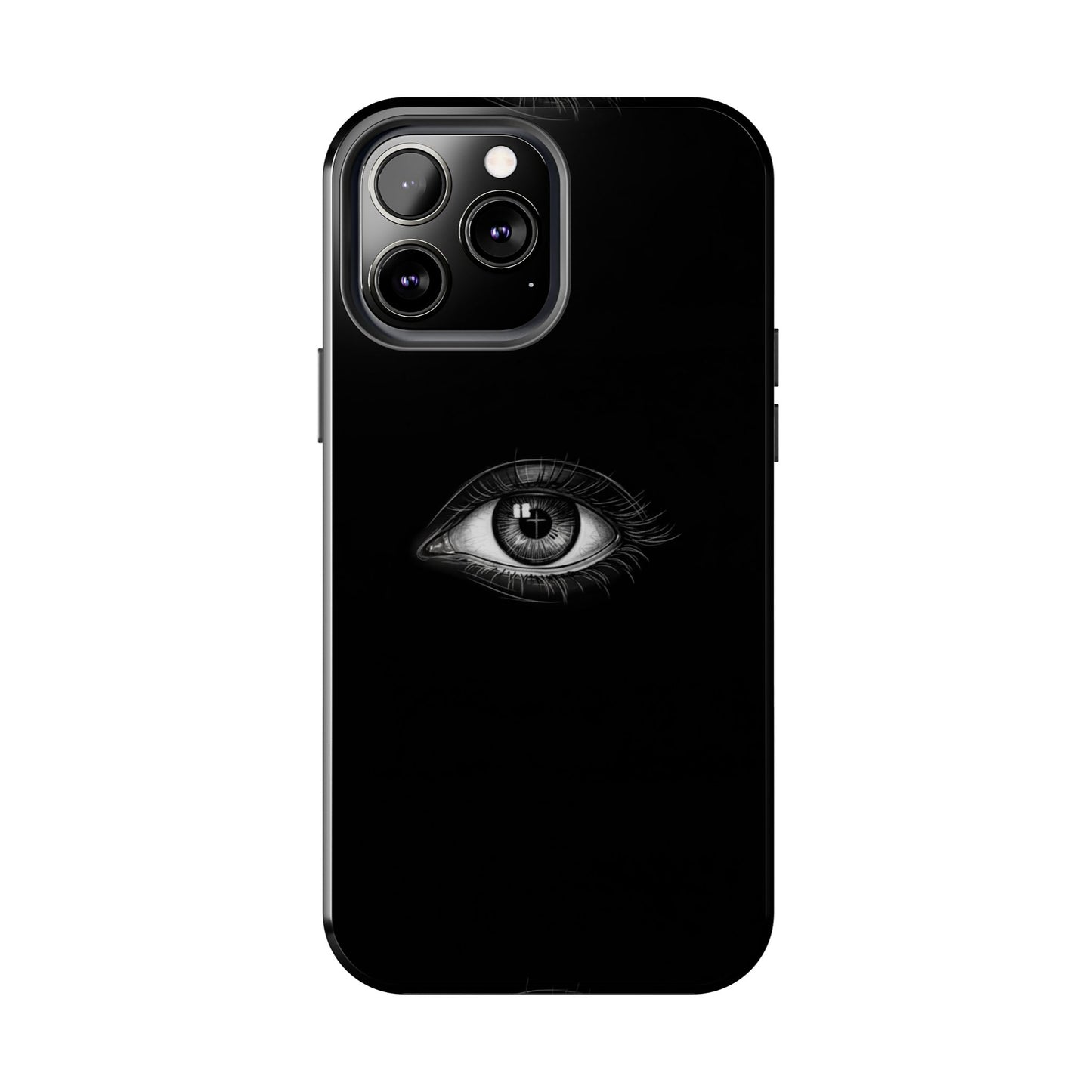 Eye Illustration Phone Case — Black Minimalist Protective Case