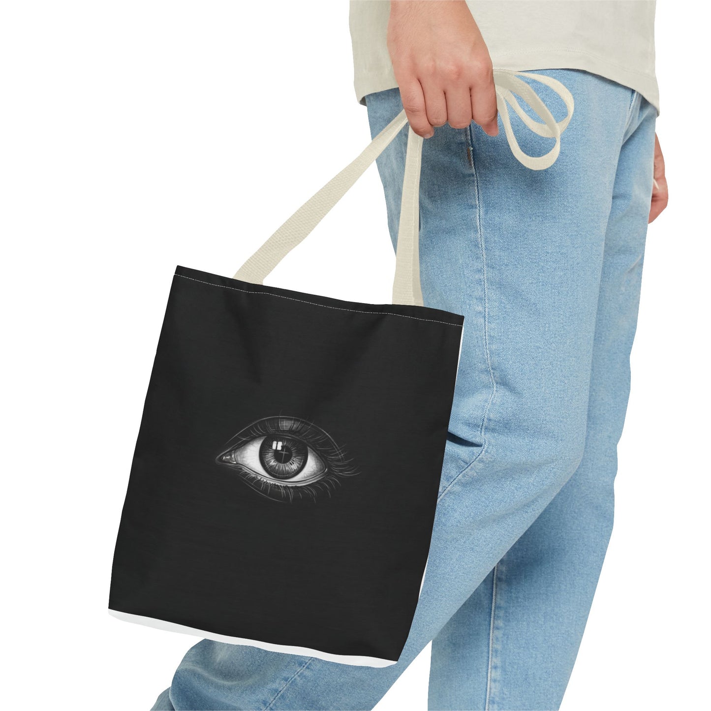 Mystic Eye Tote Bag — Black All-Over Print Gothic Fashion Tote