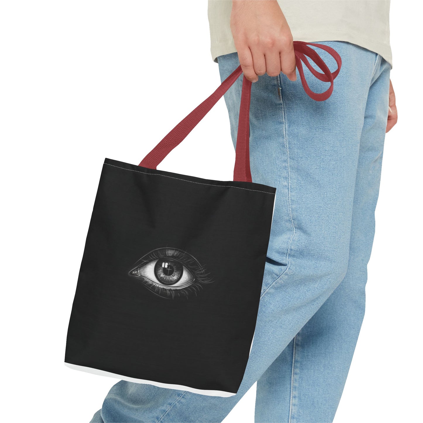 Mystic Eye Tote Bag — Black All-Over Print Gothic Fashion Tote