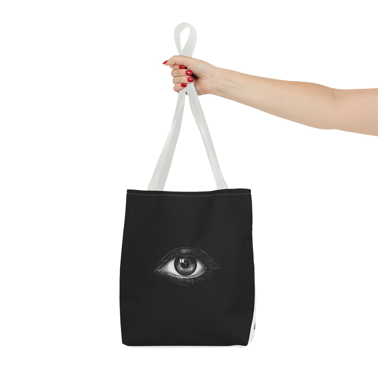 Mystic Eye Tote Bag — Black All-Over Print Gothic Fashion Tote