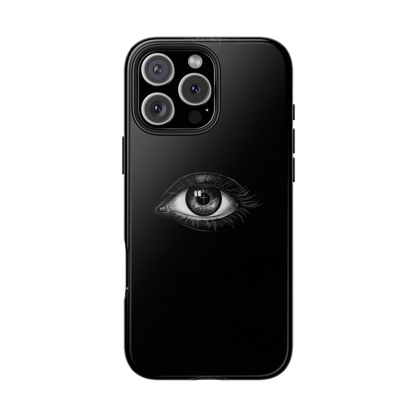 Eye Illustration Phone Case — Black Minimalist Protective Case
