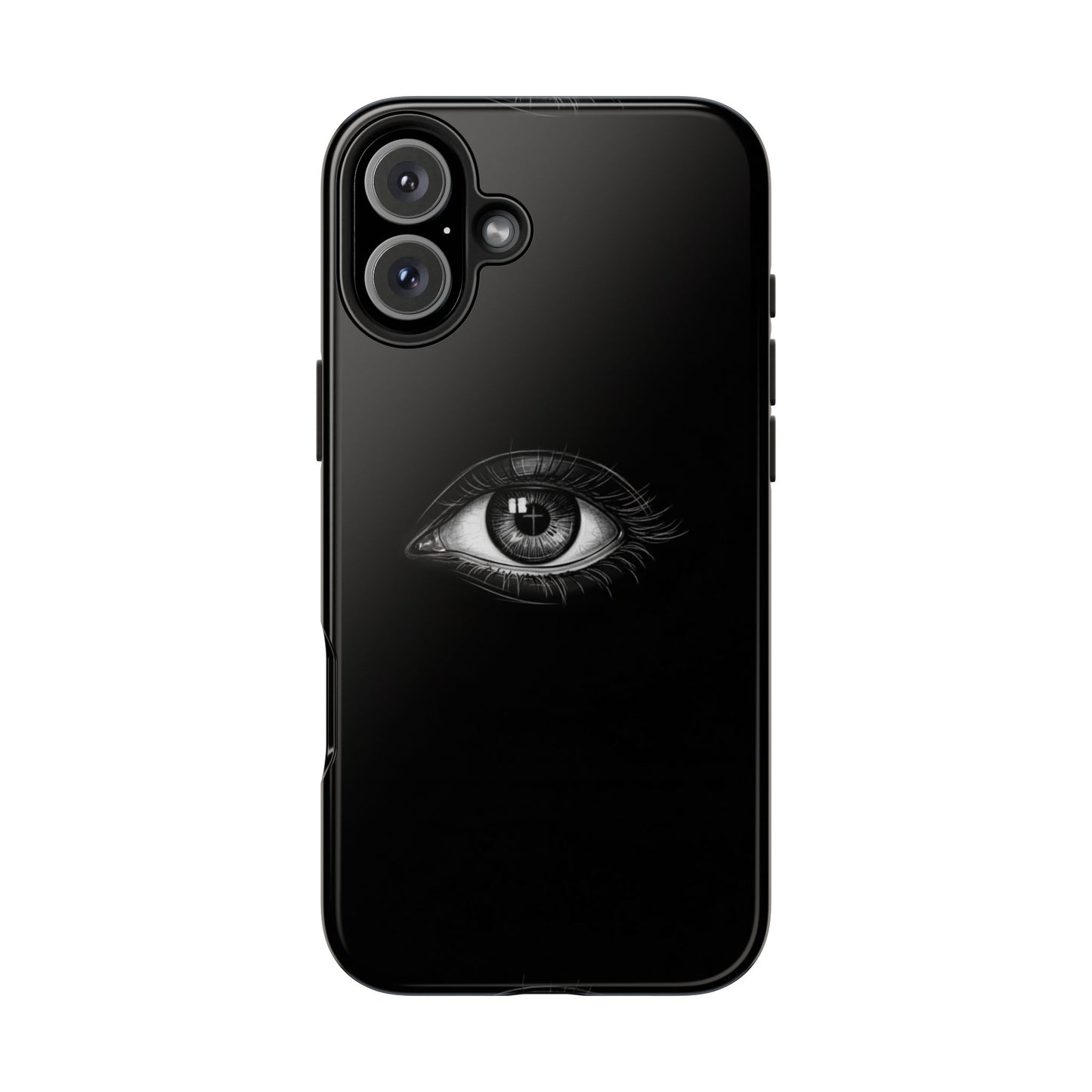 Eye Illustration Phone Case — Black Minimalist Protective Case