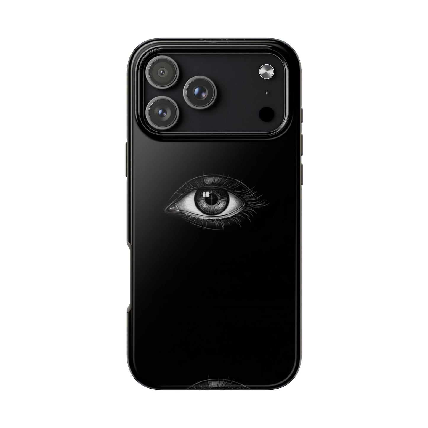 Eye Illustration Phone Case — Black Minimalist Protective Case