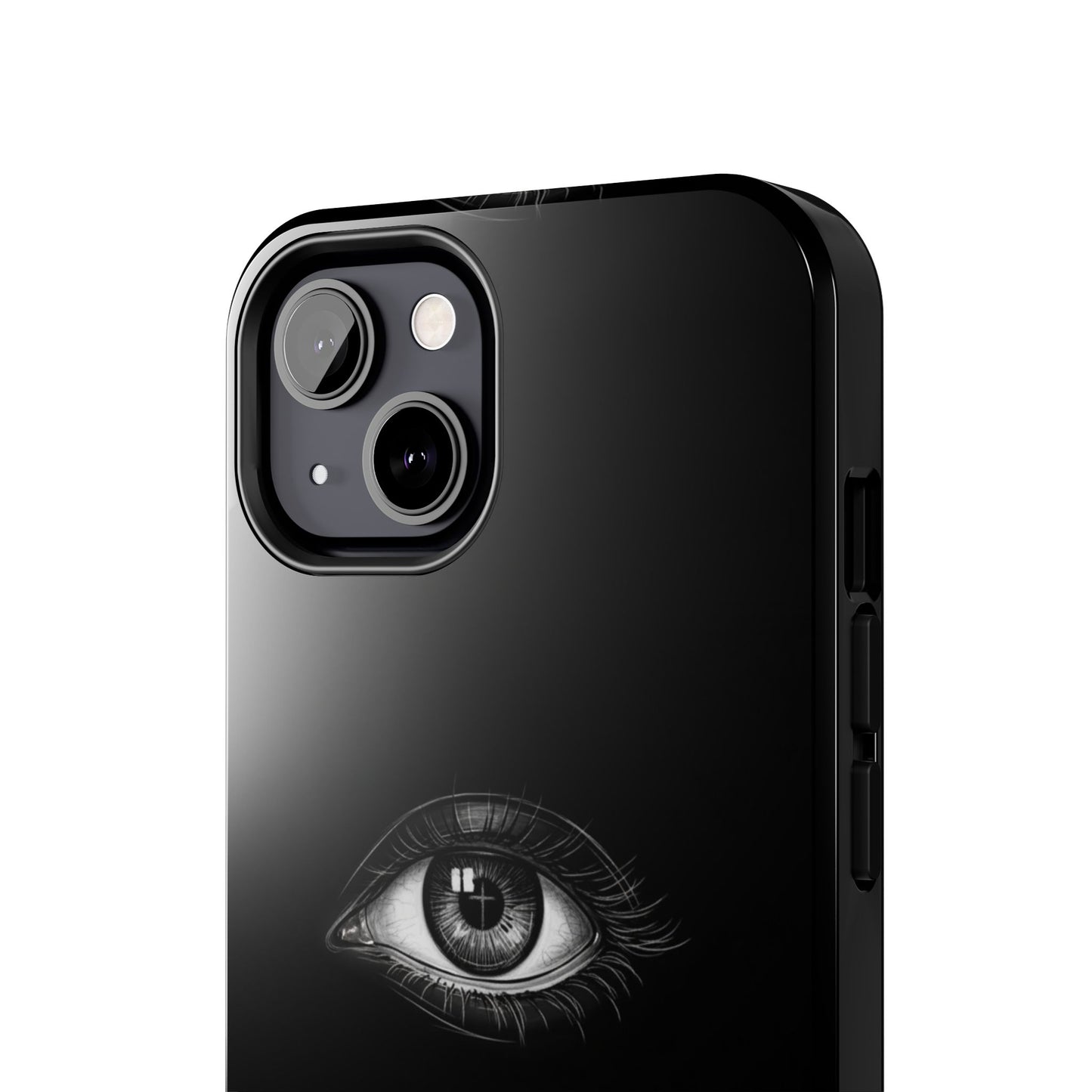 Eye Illustration Phone Case — Black Minimalist Protective Case