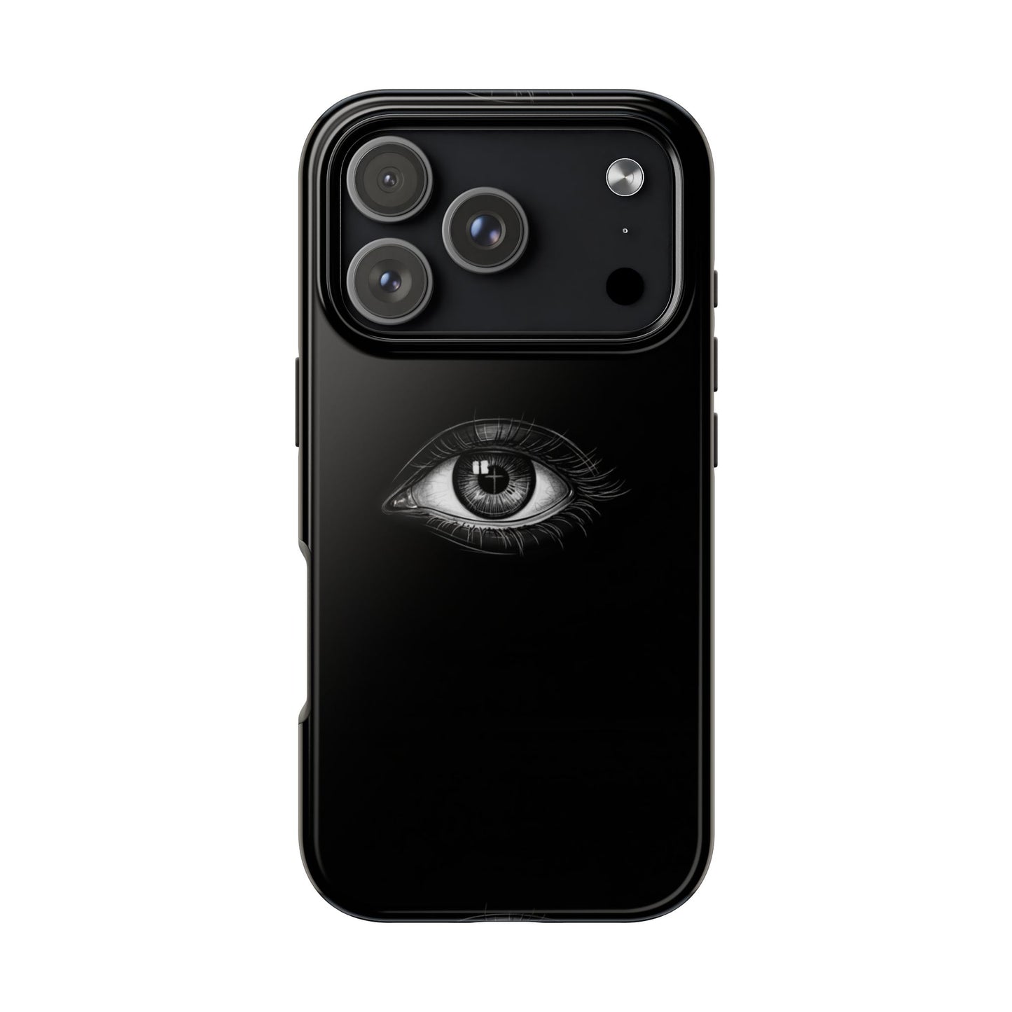 Eye Illustration Phone Case — Black Minimalist Protective Case