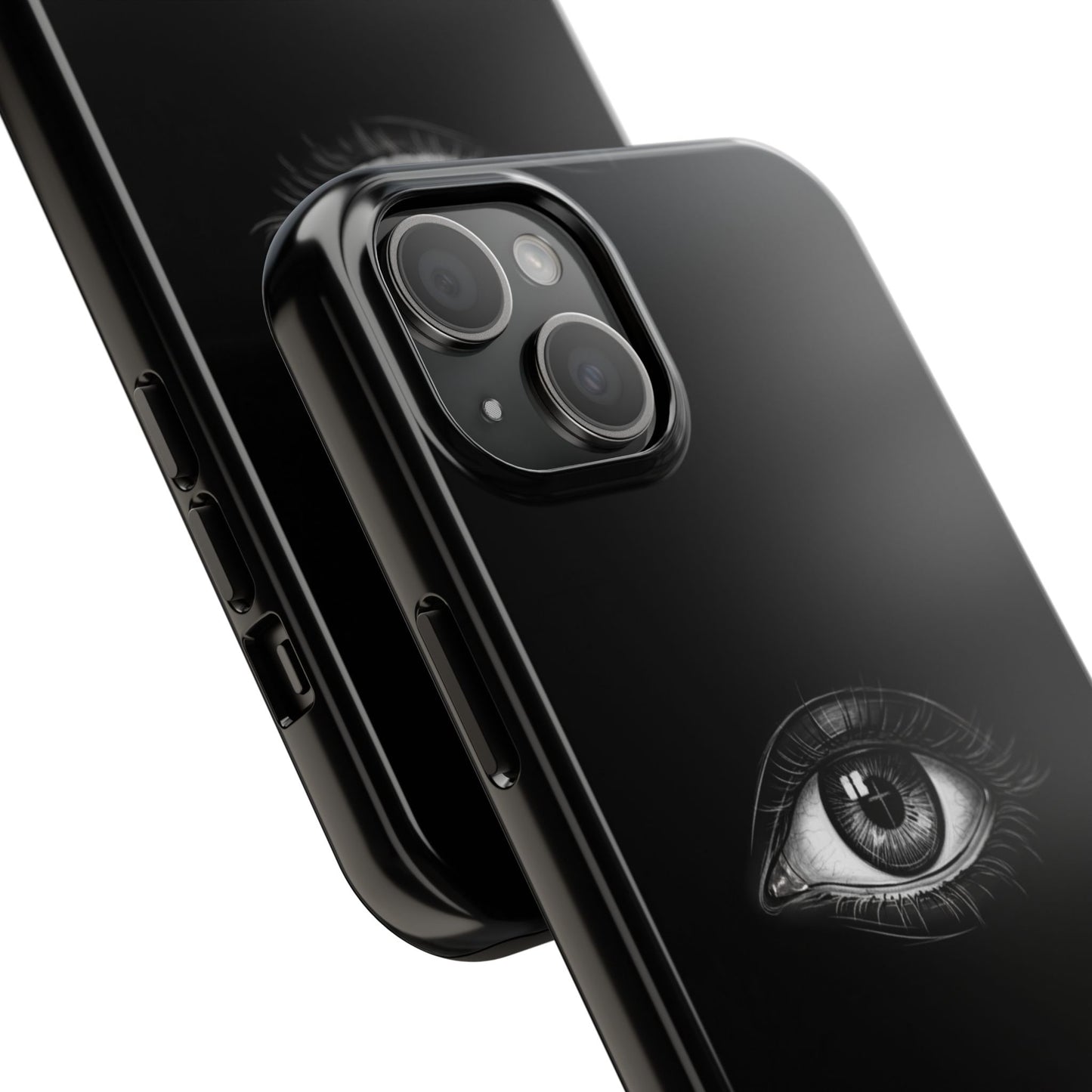 Eye Illustration Phone Case — Black Minimalist Protective Case