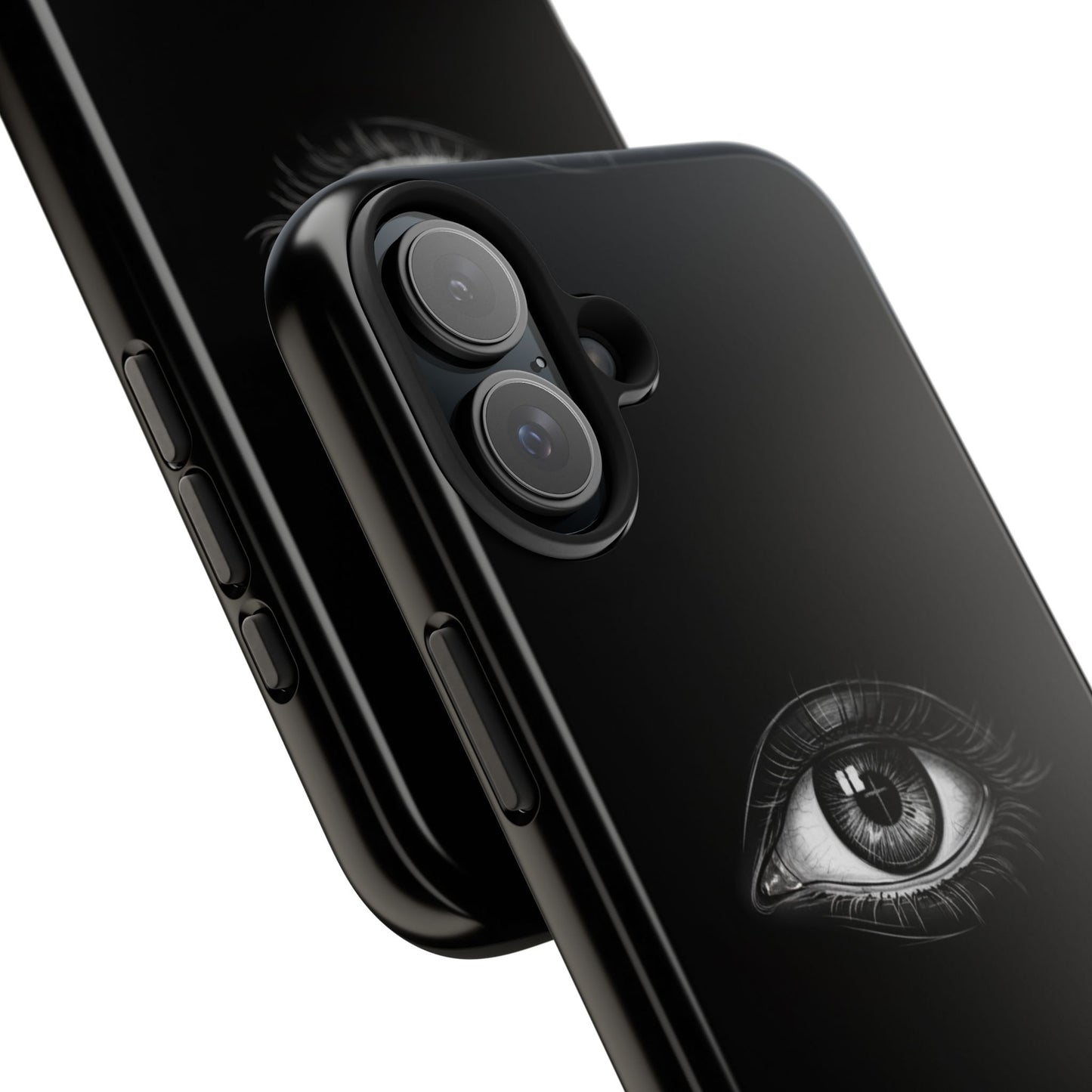 Eye Illustration Phone Case — Black Minimalist Protective Case