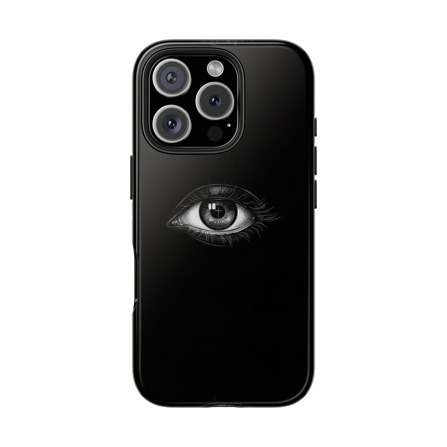Eye Illustration Phone Case — Black Minimalist Protective Case