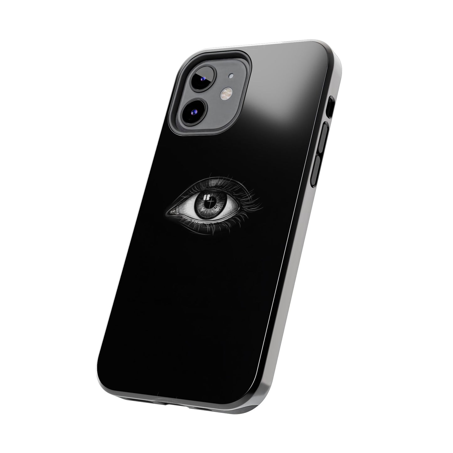 Eye Illustration Phone Case — Black Minimalist Protective Case