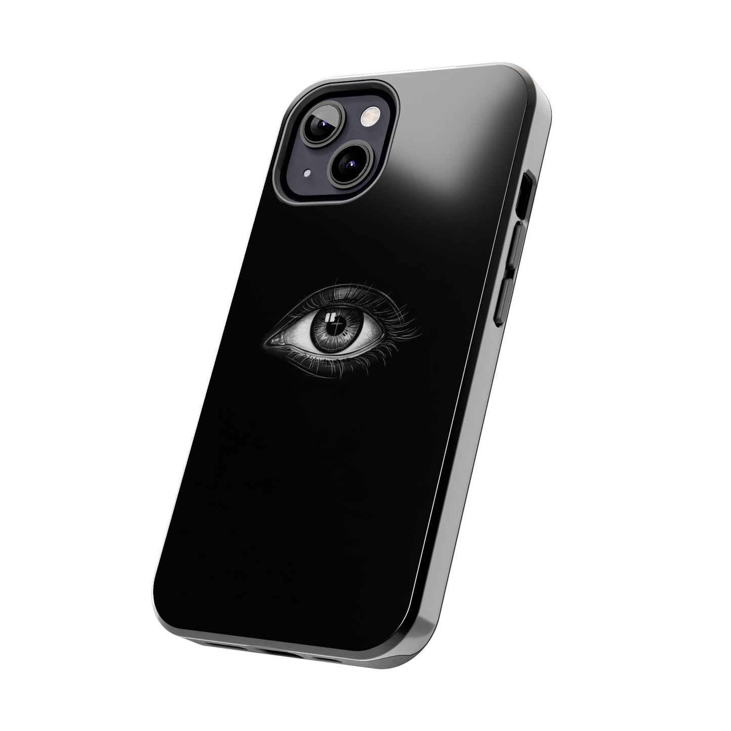 Eye Illustration Phone Case — Black Minimalist Protective Case