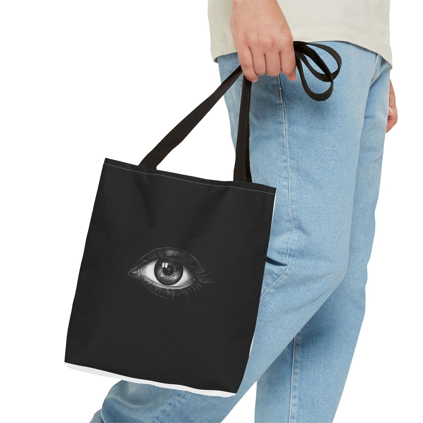 Mystic Eye Tote Bag — Black All-Over Print Gothic Fashion Tote