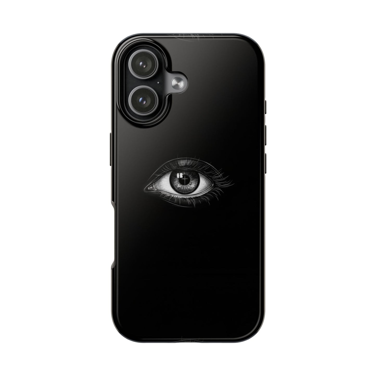 Eye Illustration Phone Case — Black Minimalist Protective Case