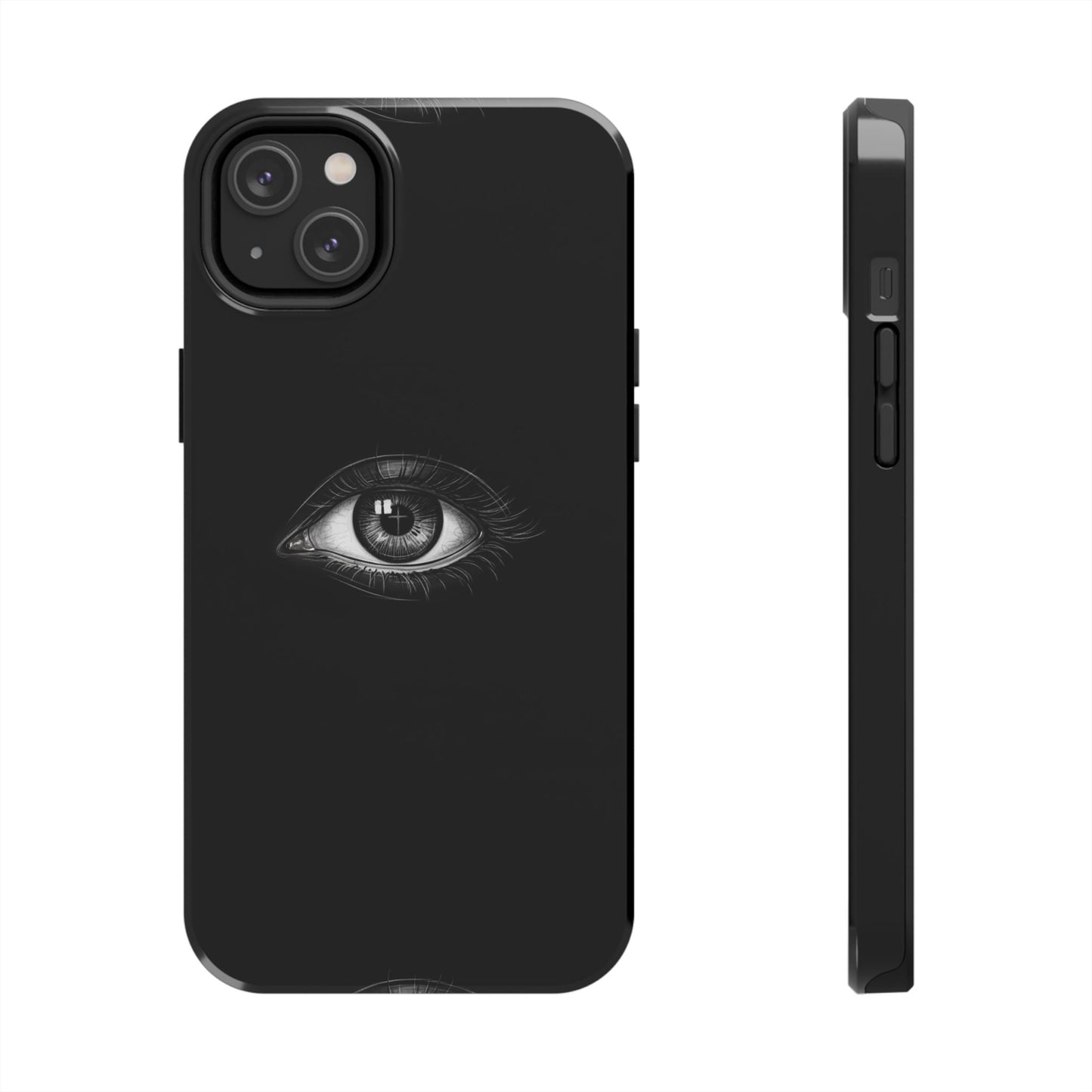 Eye Illustration Phone Case — Black Minimalist Protective Case