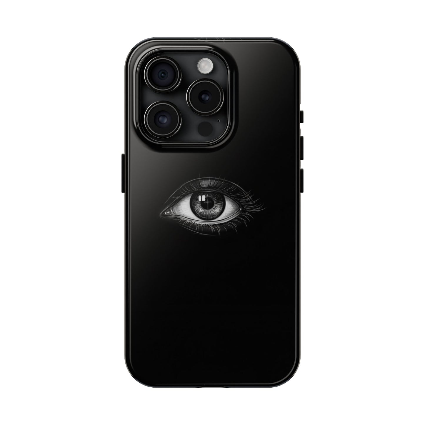 Eye Illustration Phone Case — Black Minimalist Protective Case