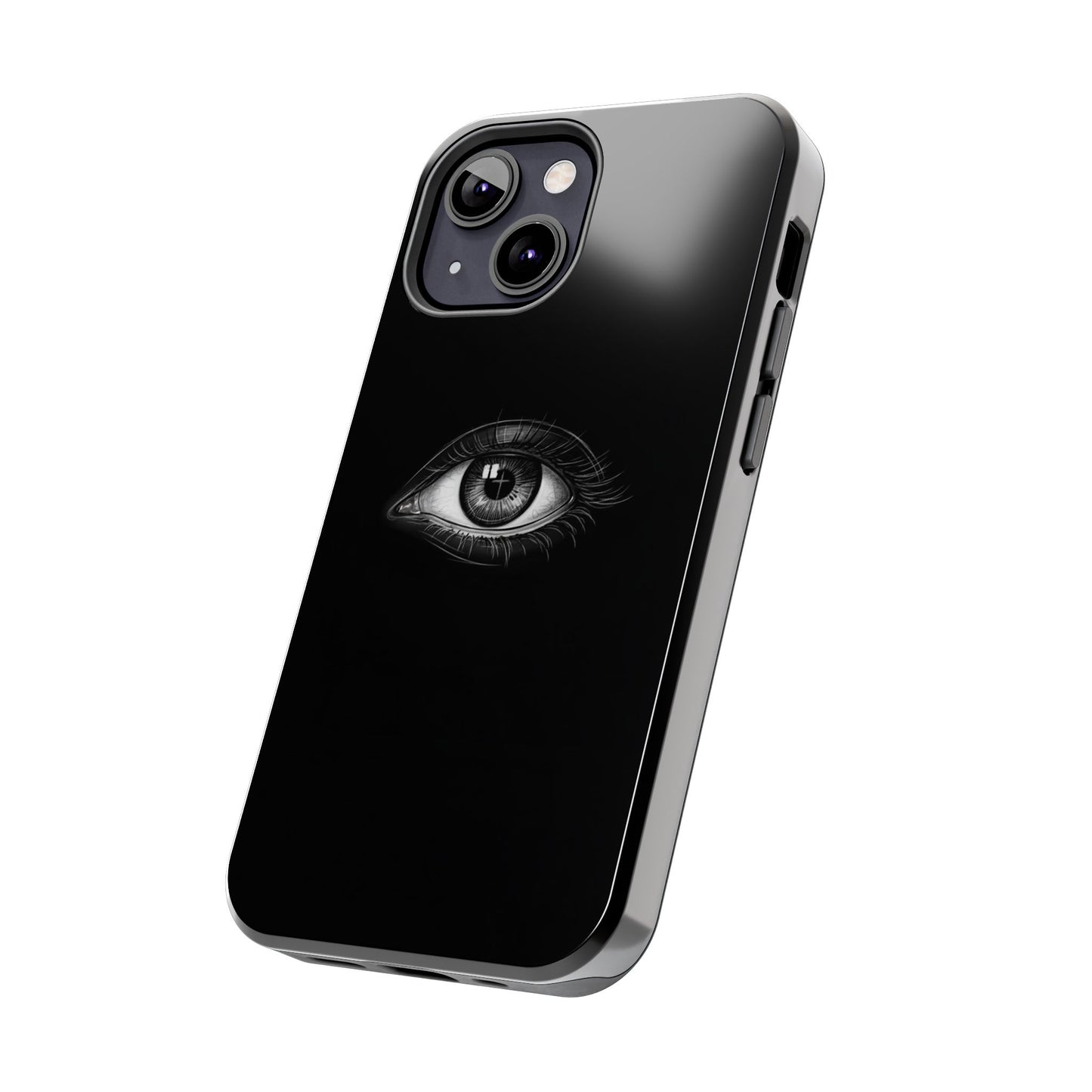 Eye Illustration Phone Case — Black Minimalist Protective Case