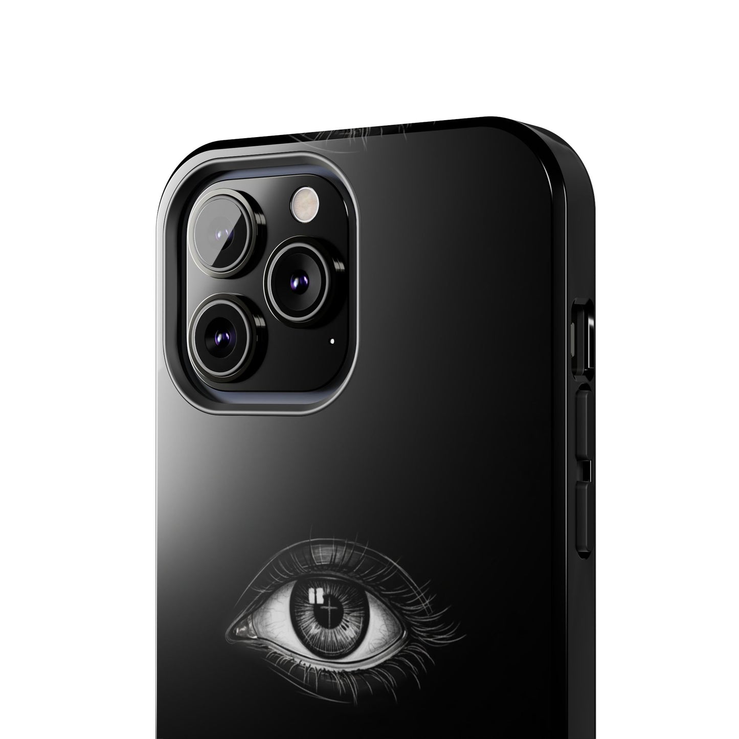 Eye Illustration Phone Case — Black Minimalist Protective Case