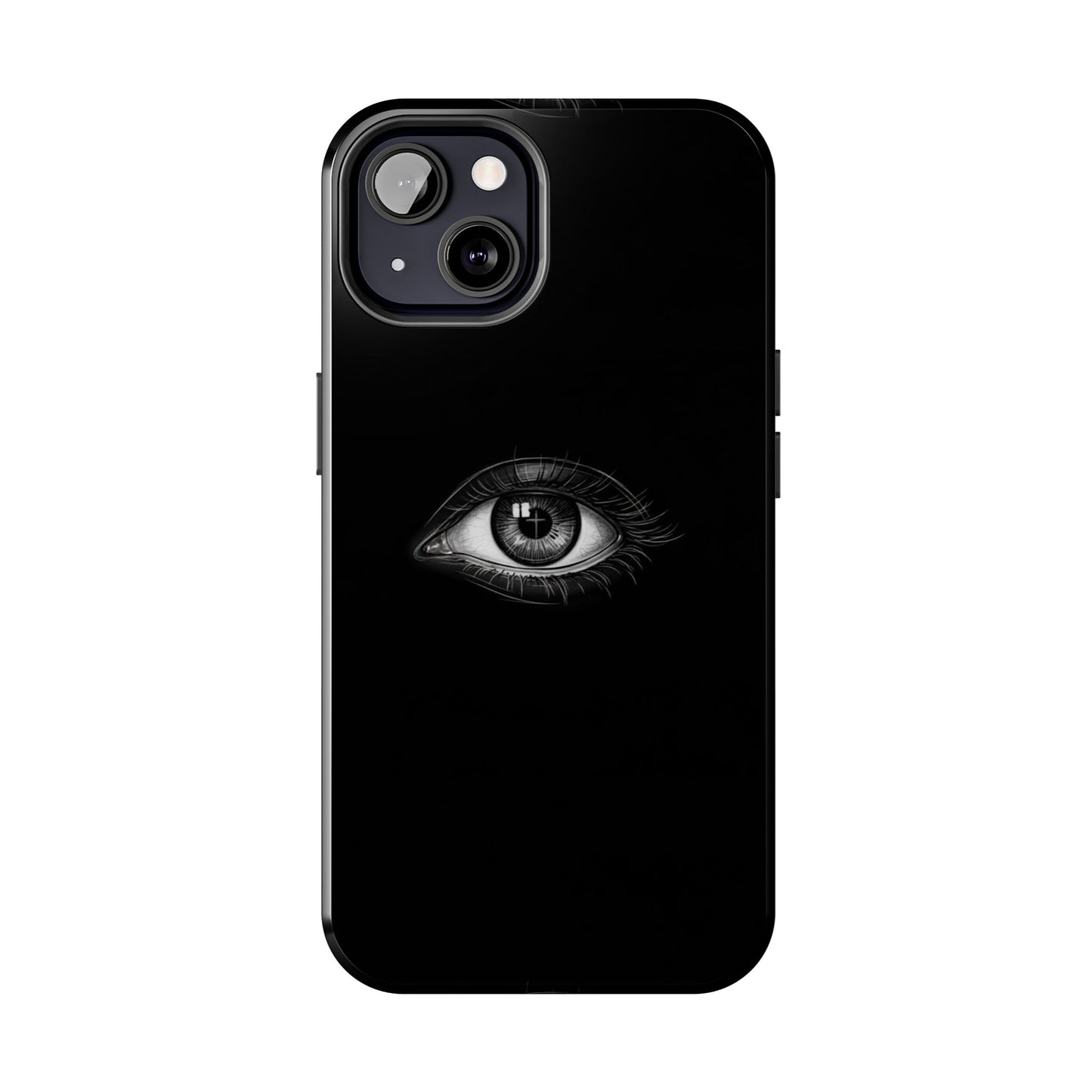 Eye Illustration Phone Case — Black Minimalist Protective Case