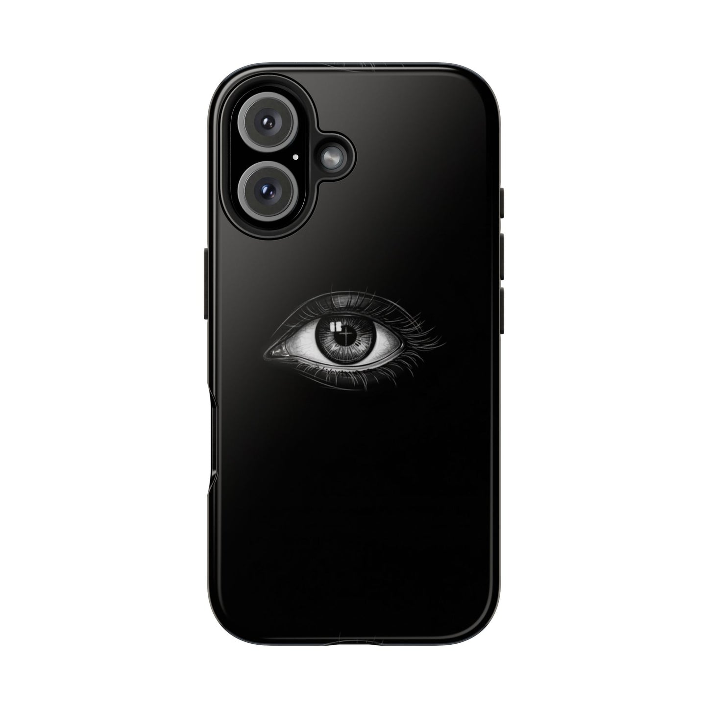 Eye Illustration Phone Case — Black Minimalist Protective Case