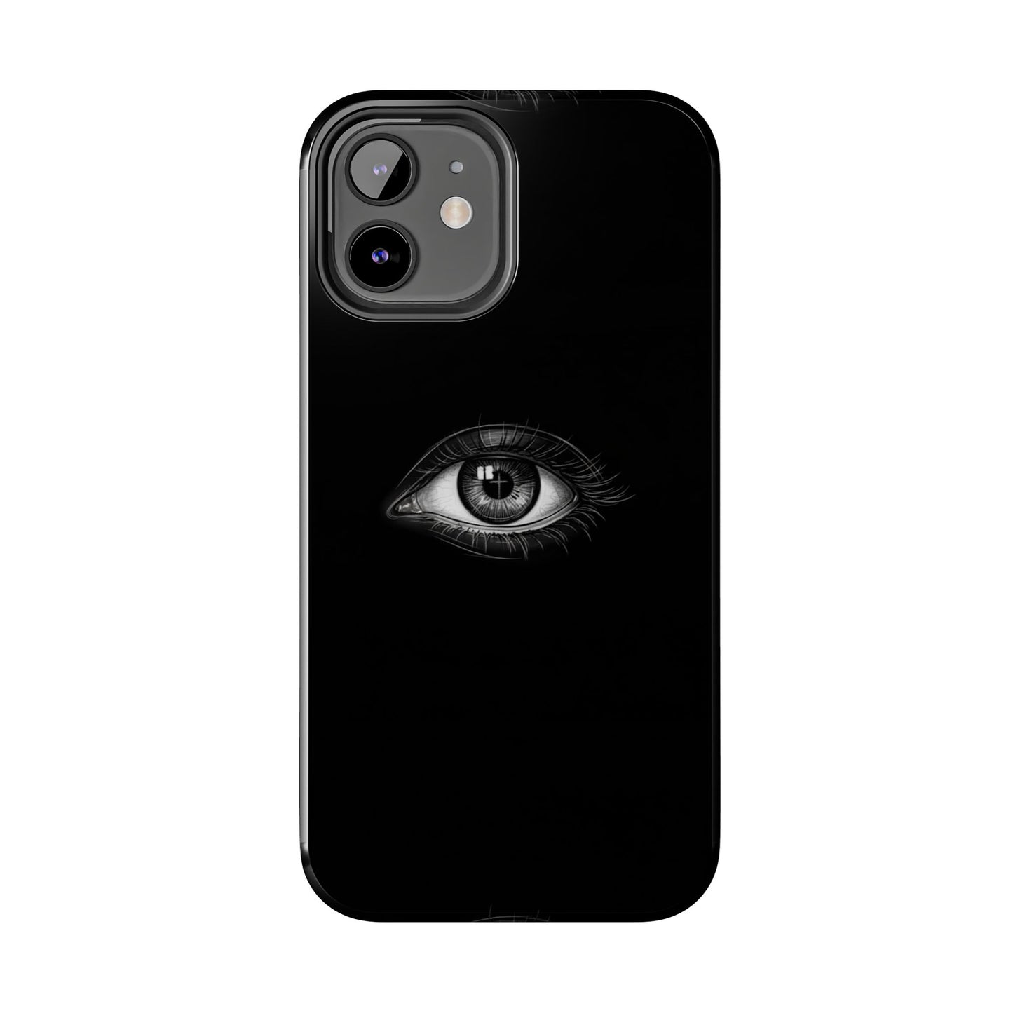 Eye Illustration Phone Case — Black Minimalist Protective Case