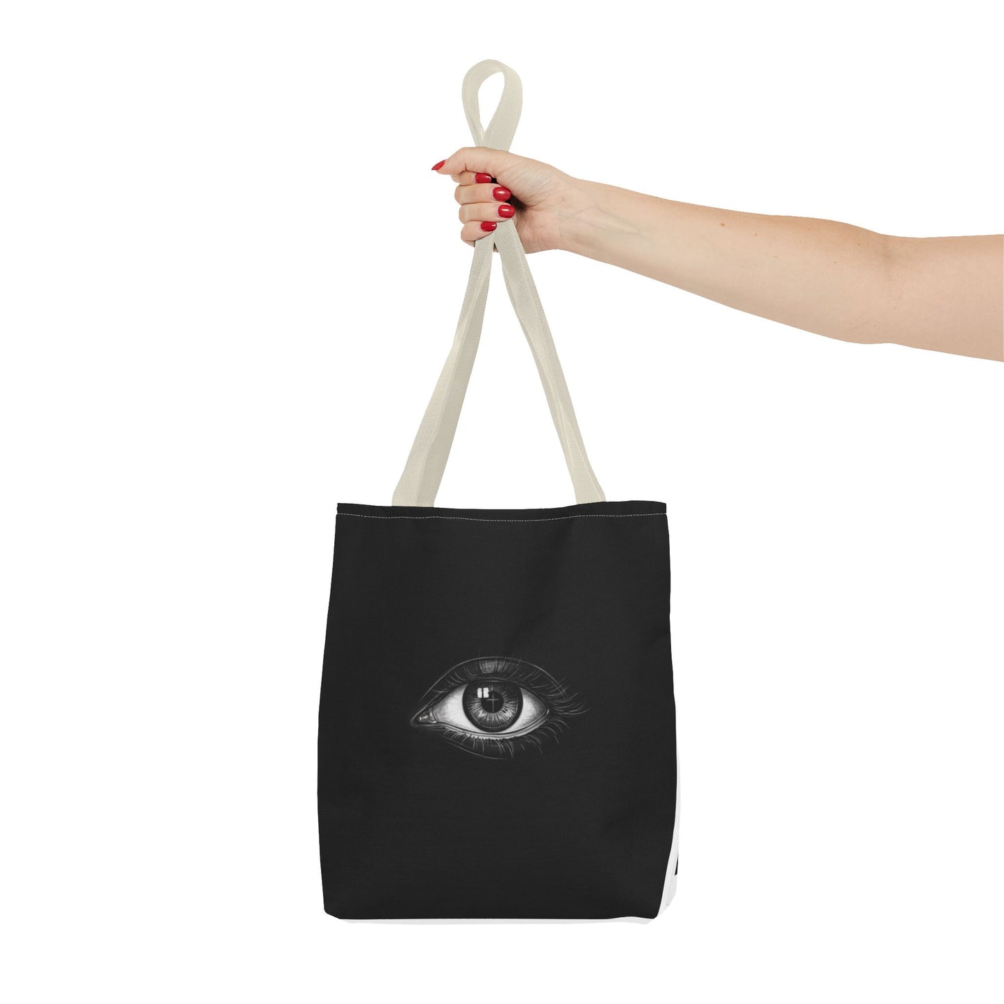 Mystic Eye Tote Bag — Black All-Over Print Gothic Fashion Tote