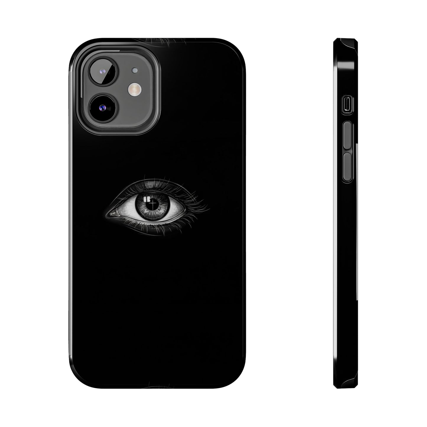 Eye Illustration Phone Case — Black Minimalist Protective Case