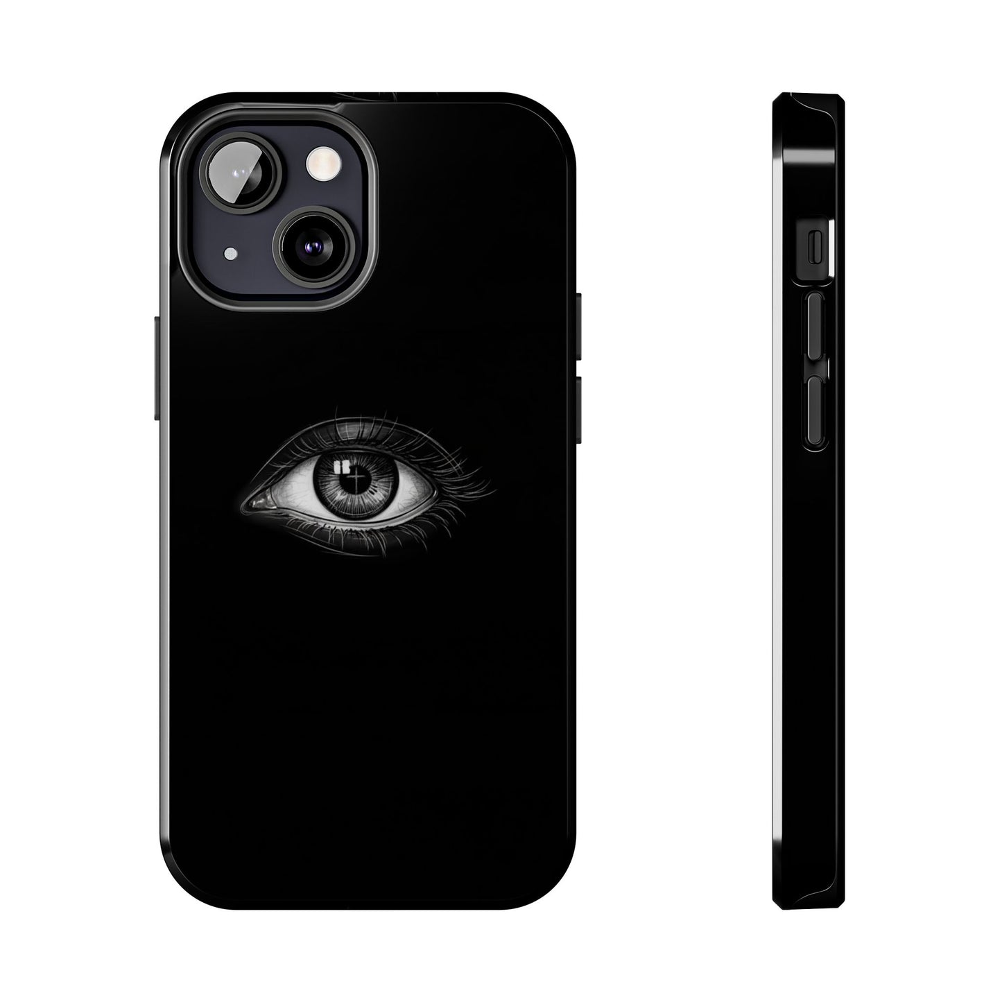 Eye Illustration Phone Case — Black Minimalist Protective Case