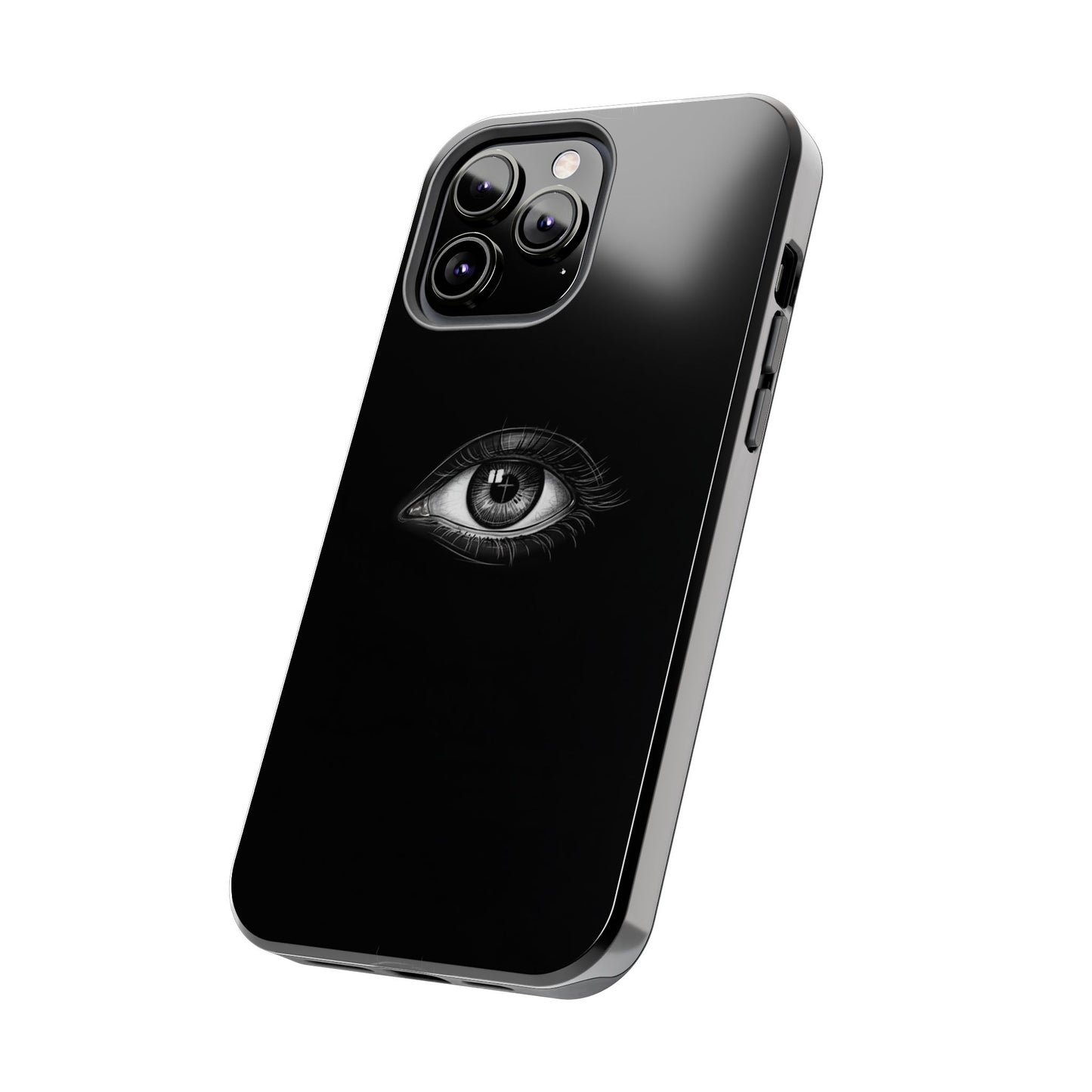 Eye Illustration Phone Case — Black Minimalist Protective Case