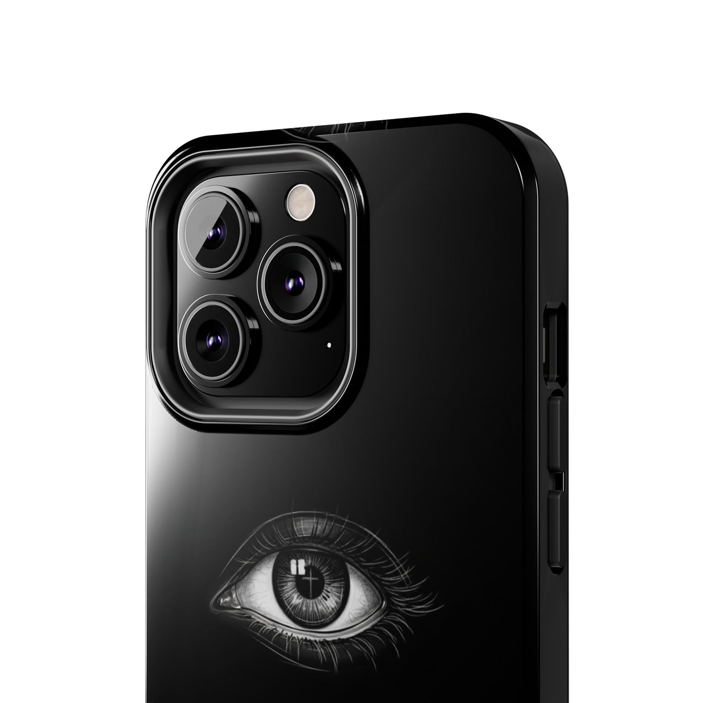 Eye Illustration Phone Case — Black Minimalist Protective Case