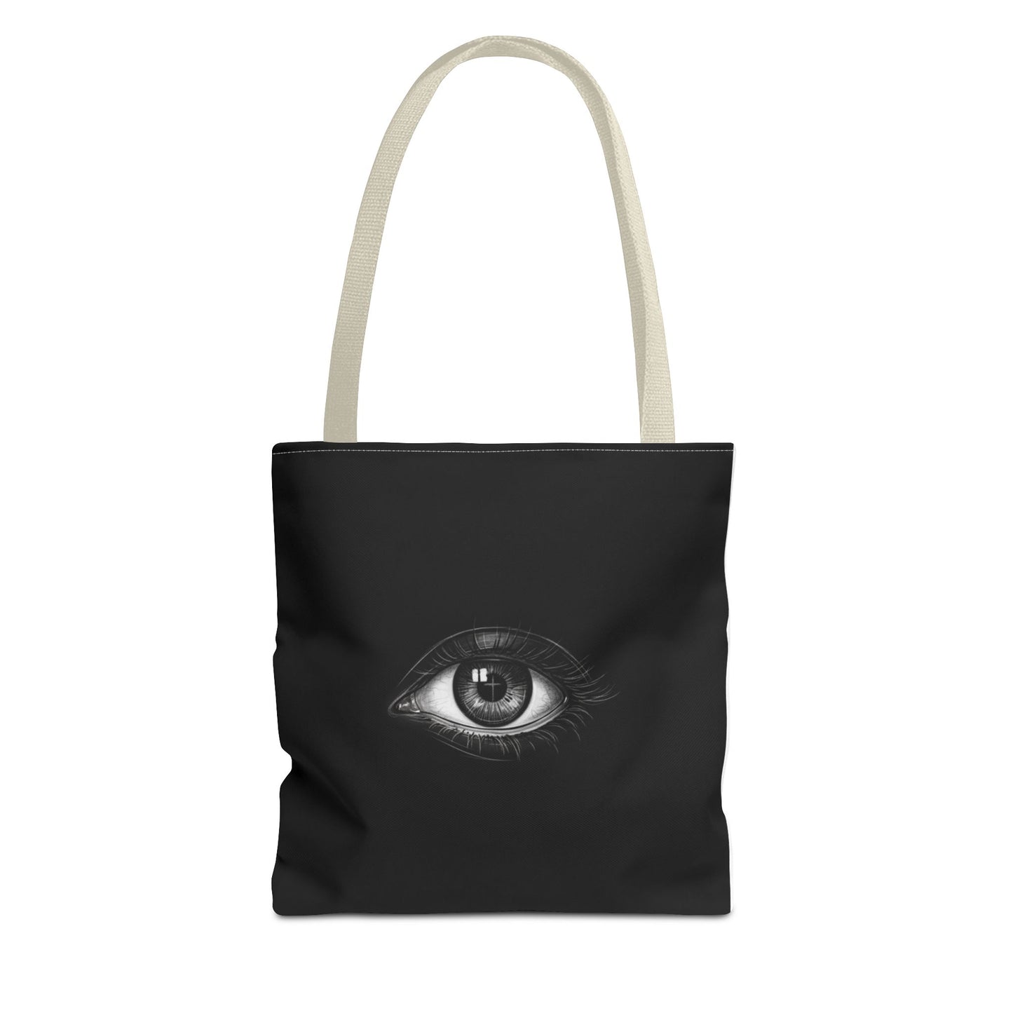 Mystic Eye Tote Bag — Black All-Over Print Gothic Fashion Tote