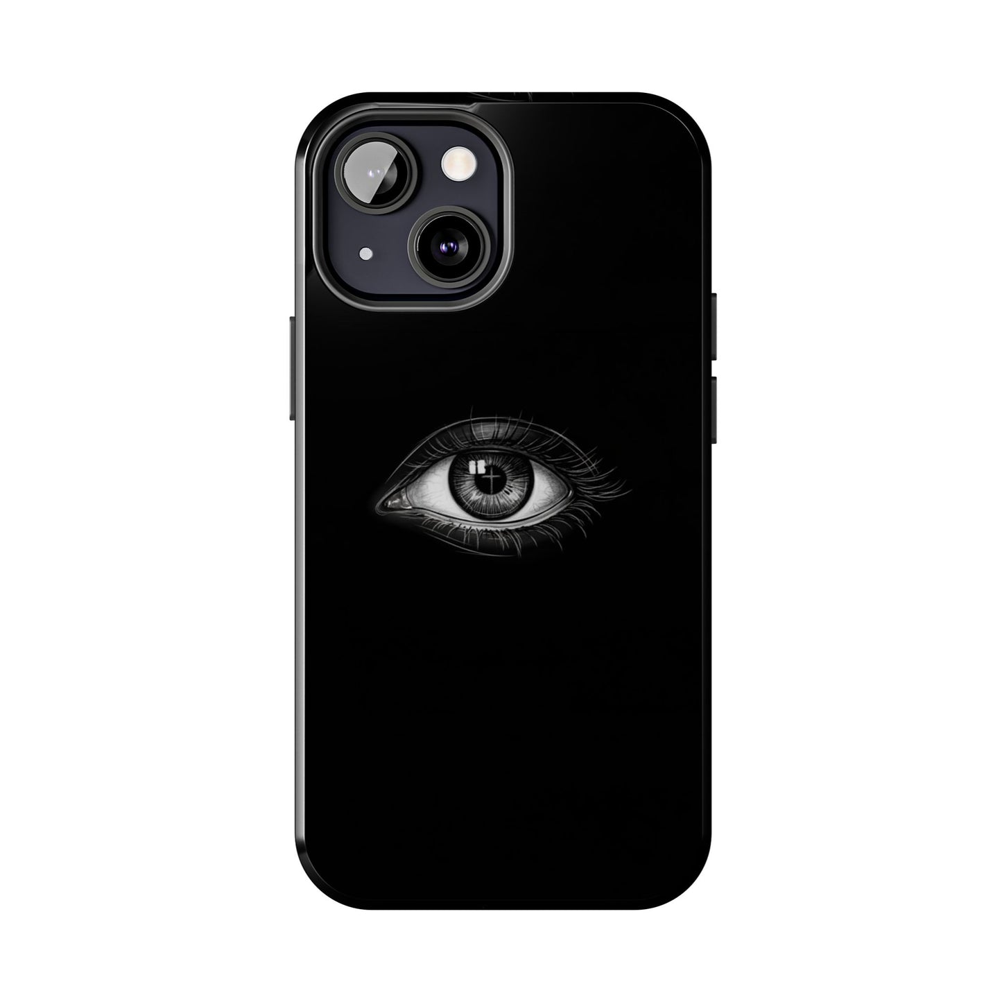 Eye Illustration Phone Case — Black Minimalist Protective Case